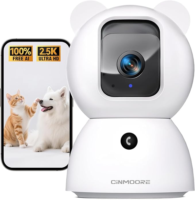 2.5K Security Camera Indoor, Non-Subscription AI Person/Pet/Cry Detection by Unknown