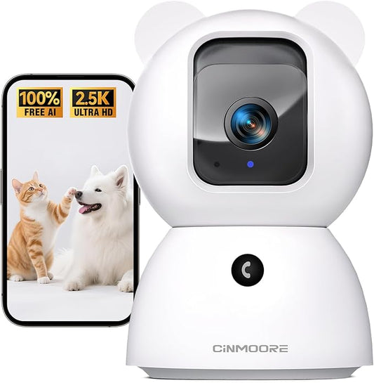 2.5K Security Camera Indoor, Non-Subscription AI Person/Pet/Cry Detection by Unknown