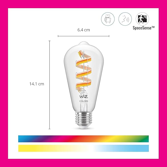 WiZ Color ST19 Color Filament LED Smart Bulb - Image 2