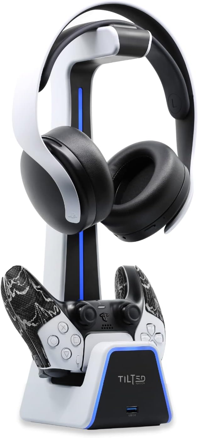 Tilted Nation Gaming Headset and Controller Stand | Premium PS5 Accessories by TiltedNation