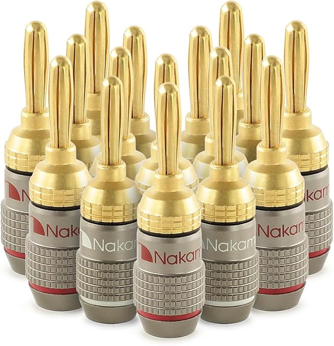 Nakamichi FanLock Excel Series 24k Gold Plated Banana Plugs 10 AWG by Nakamichi