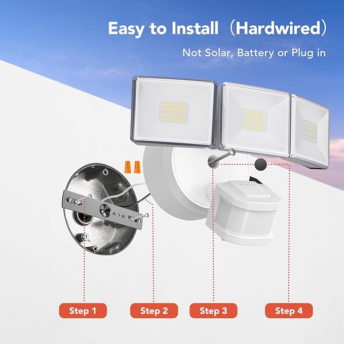 OREiN 2 Pack Motion Sensor Outdoor Lights, 4500LM 30W Outdoor Security Lights - Image 6