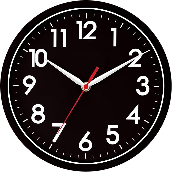 AKCISOT Wall Clock 8 Inch Silent Non-Ticking Modern Clocks Battery Operated by Akcisot