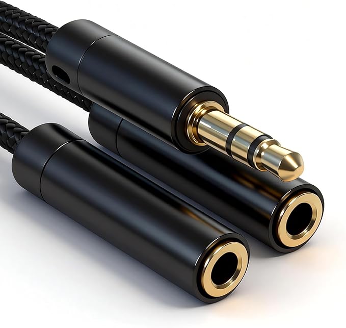 Tavirela Headphone Splitter, Upgraded Nylon Braided 3.5mm Audio Stereo Y Aux by Unknown