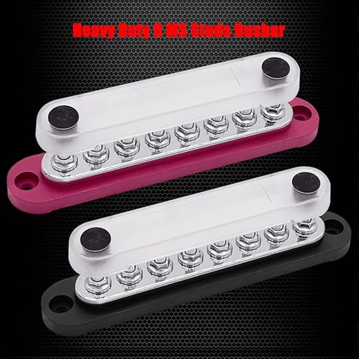 8 x M5 Studs Power Distribution Block Bus Bar 12V, Ampper 5.9" HD 120A Marine - Image 2