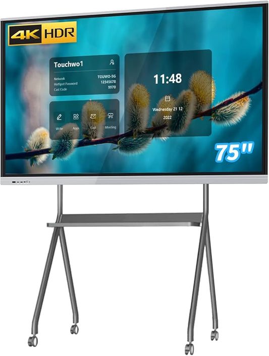 TouchWo 75" Touchscreen Monitor Smart Board, 4K Interactive Presentation by TouchWo