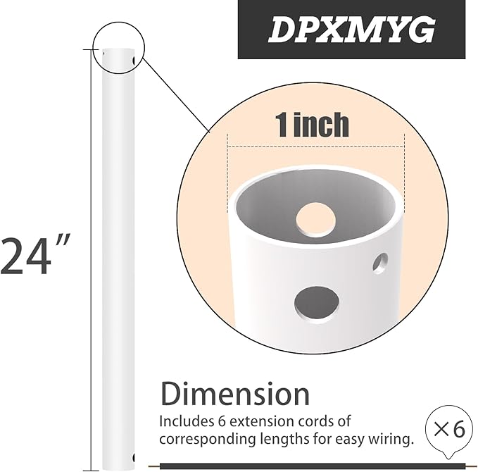 DPXMYG 24 inch Ceiling Fan Downrod - Image 2
