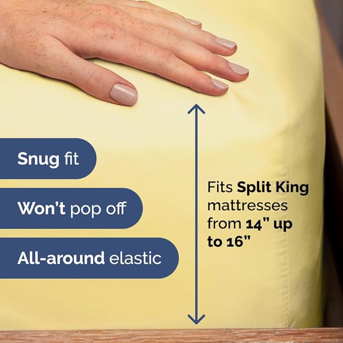 Split Head King Sheet Set – 4 Piece Flex Split Top King Sheets - Image 5