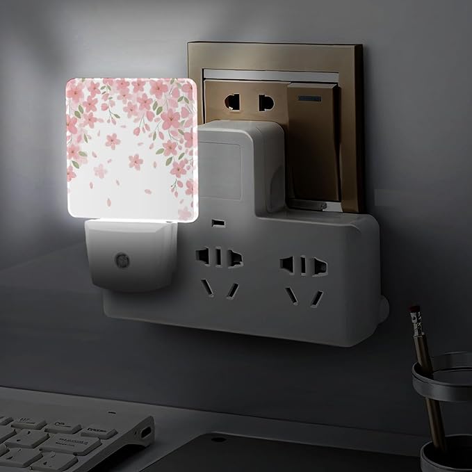 Falling Flowers Night Light, Plug into Wall Decor Nightlights - Image 4