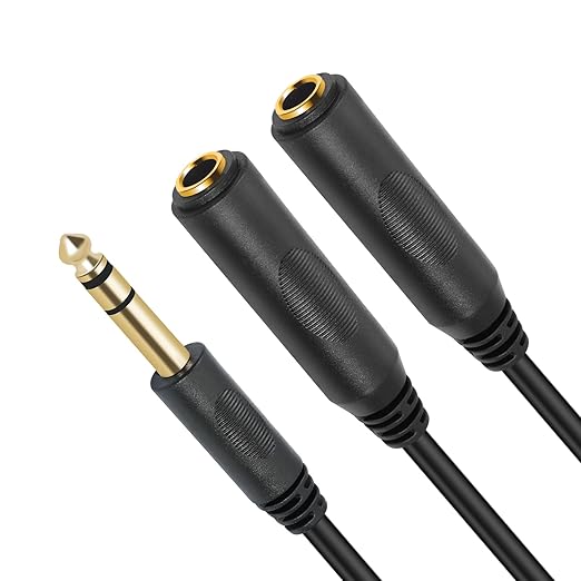 SiYear 6.35mm 1/4 inch Male Plug Stereo to 2 Dual 1/4 "TRS Female Jack - Image 3