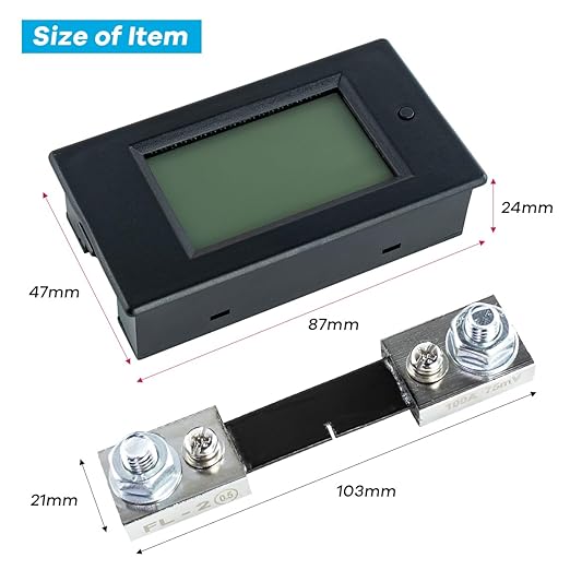 Hosyond DC 6.5-100V 0-100A LCD Display Digital Power Monitoring Meter Voltage - Image 4