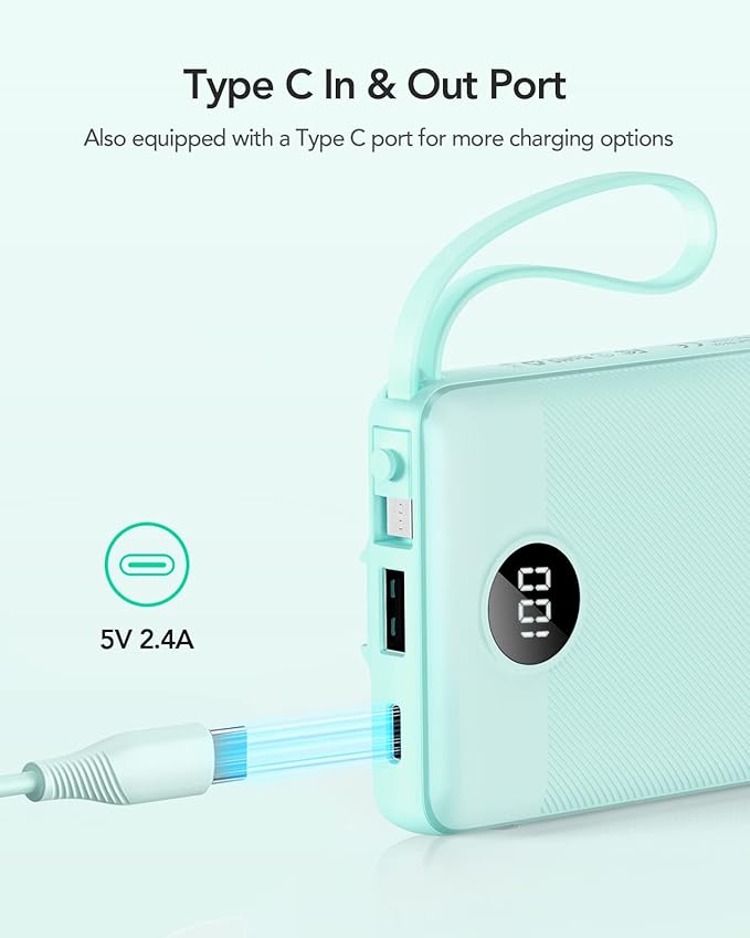 VRURC Portable Charger for iPhone, 22.5W Fast Charging Power Bank 10000mAh - Image 3