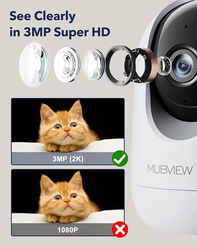 MUBVIEW Pet Camera with Phone App, Indoor Security Camera, 2.4/5GHz WiFi Cameras - Image 8