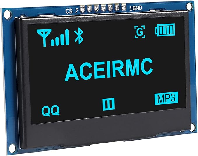 ACEIRMC 2.42 inch 128x64 OLED LCD Display Module SSD1309 7 Pin SPI/IIC I2C by ACEIRMC
