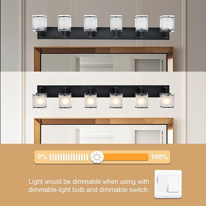 WINSHEN Bathroom Vanity Light Fixture, 6-Lights Modern Vanity Lighting Over - Image 6