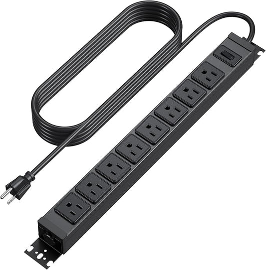 HHSOET Metal 360° Rotating Mountable Power Strip, 8 Outlet Gaming Table Mounted by HHSOET