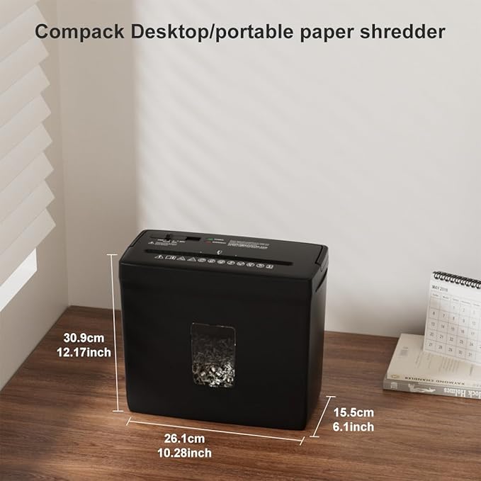 Woolsche Paper Shredder for Home, 5 Sheet Desktop Cross Cut - Image 7
