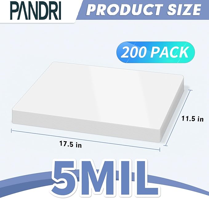 Laminating Sheets, PANDRI 200 Pack 5 Mil Thermal Laminating Pouches Holds 11 x - Image 2