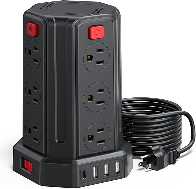 Power Strip Surge Protector, 10 Ft Extension Cord by SMALLRT