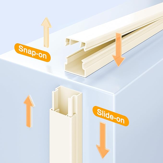 Delamu 157in Cord Covers for Wires on Wall, Cord Hider for 1 Cord, Paintable - Image 4