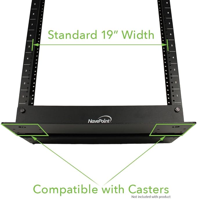NavePoint 13U 2 Post Open Frame Server Rack - Image 5