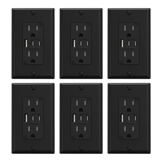 ELEGRP USB Outlets, 15 Amp Wall Outlet by ELEGRP%7CELEGROUP