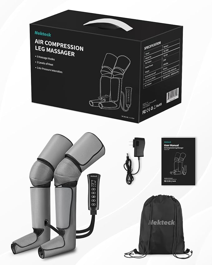 Nekteck Leg Massager for Circulation and Pain Relief, Air Compression Foot Calf - Image 9