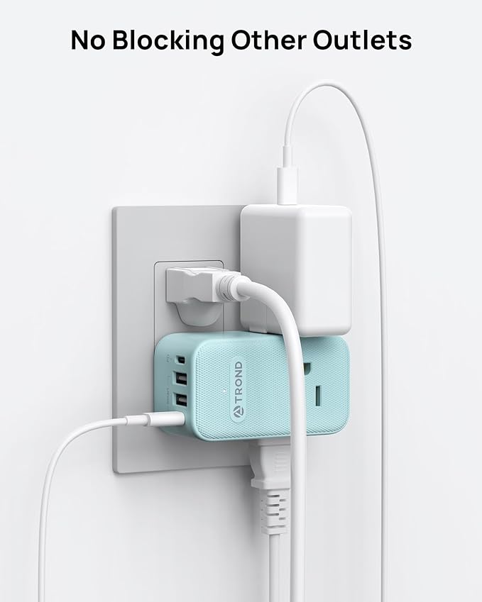 TROND Outlet Extender with USB, 360 Rotating Plug Adapter with PD 20W USB C Port - Image 5