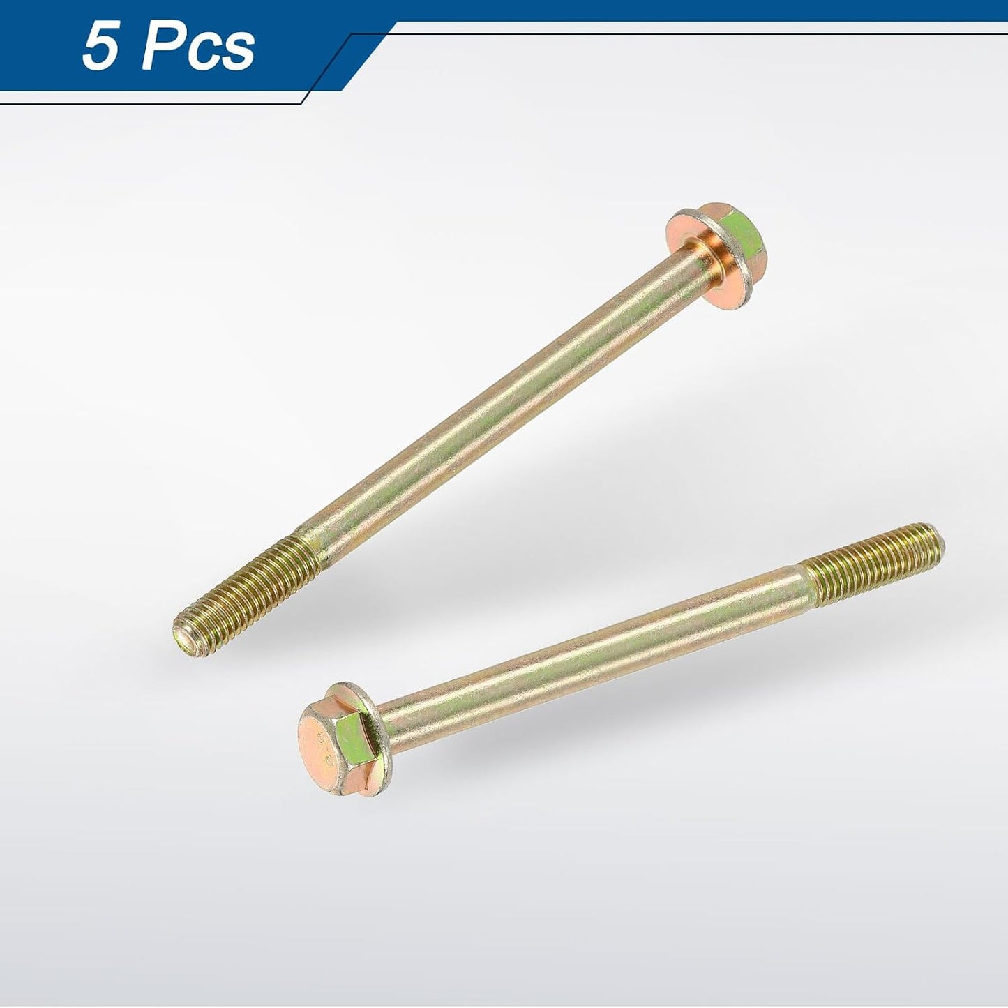 uxcell 5pcs M8-1.25 x 110mm Metric Flange Hex Cap Bolt Partial Thread DIN 6921 Flanged Bolts Hexagon Screws Carbon Steel Zinc Plated Colorful