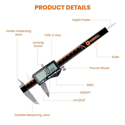 HARDELL Digital Caliper, Rechargeable Calipers - Image 7