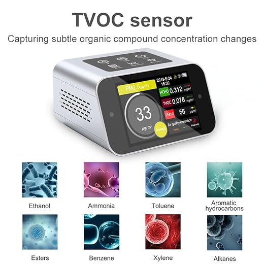 BRWISSEN A16 Air Quality Monitor Indoor PM1.0 PM2.5 PM10 Dust Meter TVOC HCHO - Image 5