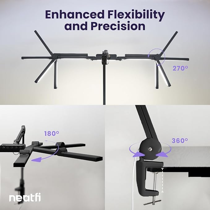 Neatfi 3, 000 Lumens LED Desk Lamp, 360 SMD LEDs, CRI 95, Adjustable Light Modes - Image 3