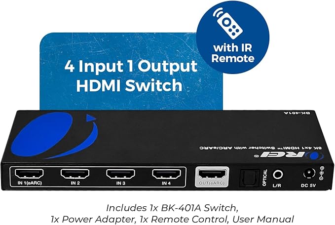 OREI 8K eARC HDMI 2.1 Switch 4x1, Switcher - Image 2
