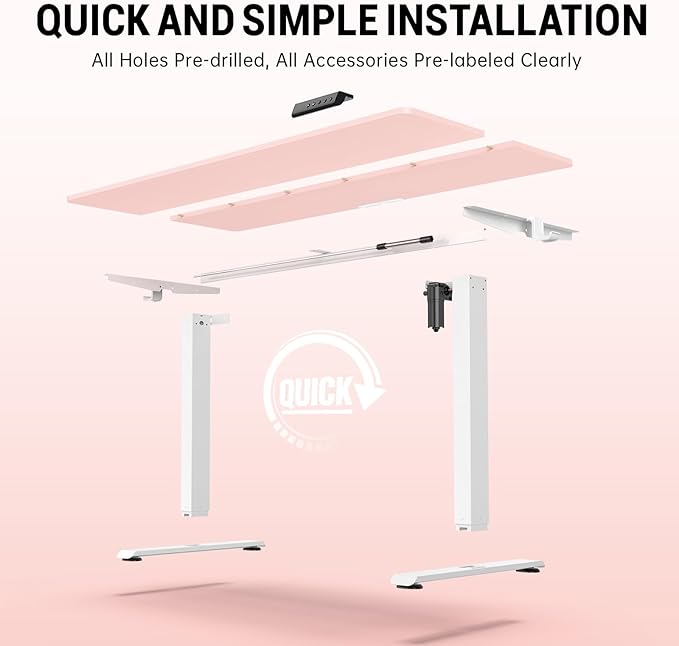 Veken 55 Inch Large Electric Standing Desk, 4 Memory Heights Adjustable - Image 4