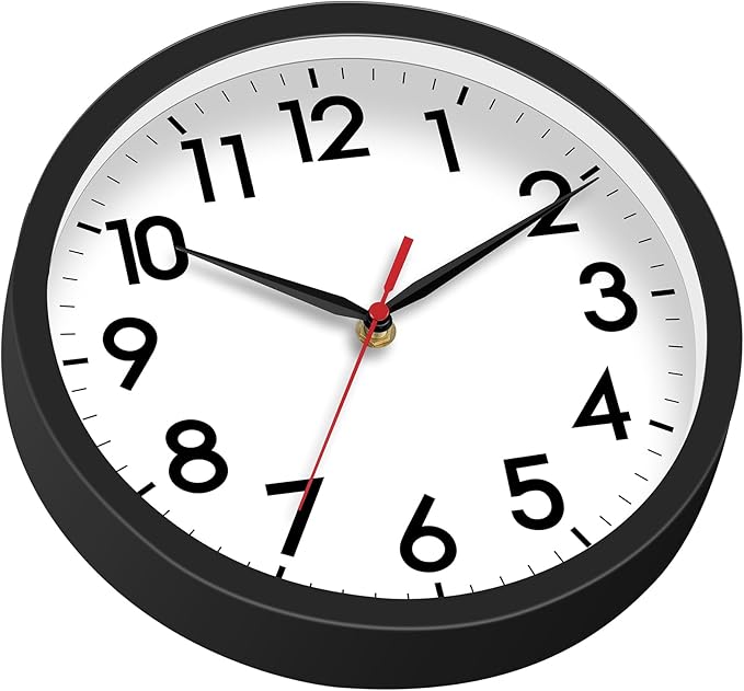 AKCISOT Wall Clock, Modern Small Wall Clocks Battery Operated 8 Inch, Silent - Image 8