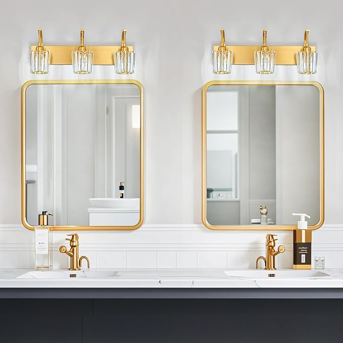 FDPBY Modern Bathroom Vanity Light, 3-Light Gold Wall Sconce - Image 6