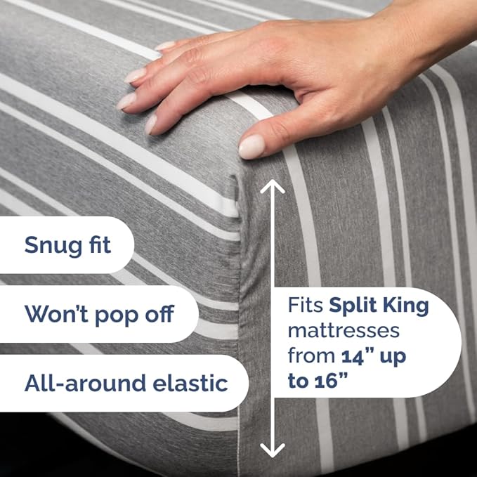 Split Head King Sheet Set – 4 Piece Flex Split Top King Sheets - Image 4