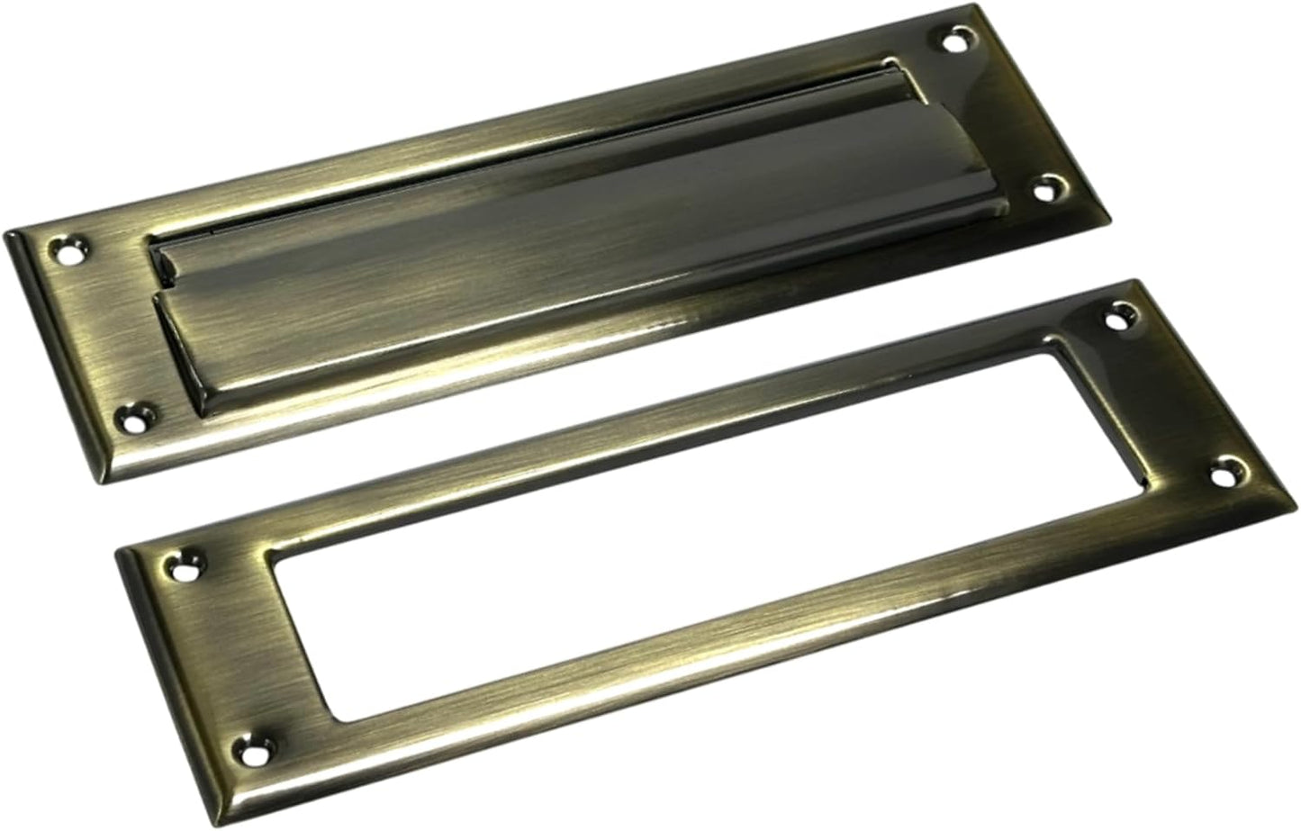 Soild Brass Mail Slot, with Solid Brass Interior Frame, 8-7/8''X2-7/8" Antique Brass 1 Pack, Made in Taiwan