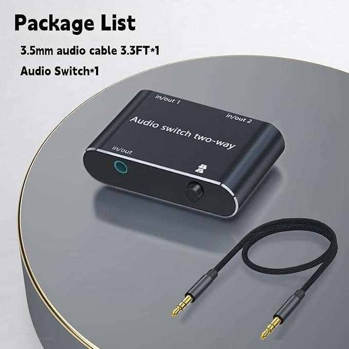 Audio Switch 3.5mm Bi-Direction Switch, Stereo Audio Switcher 2 in 1/1 in 2 Out - Image 7