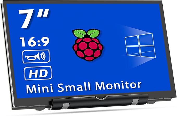 HMTECH 7'' Raspberry Pi Screen, 800x480 HDMI Small Monitor by HMTECH