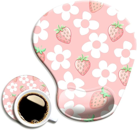 Ergonomic Mouse Pad with Wrist Support, Mouse Pad with Wrist Rest and Coaster by Dooke