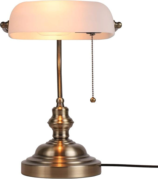 Newrays Glass Bankers Desk Lamp by Newrays