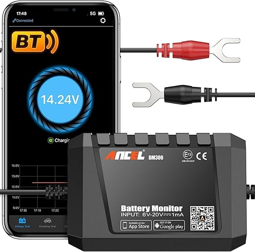 ANCEL BM300 12V Battery Monitor, Cranking System Test & Alarm by ANCEL