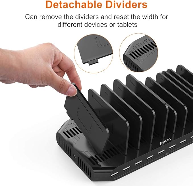 Alxum 60W 10 Port USB Charging Station Multiple Charger Station, USB Organizer - Image 6