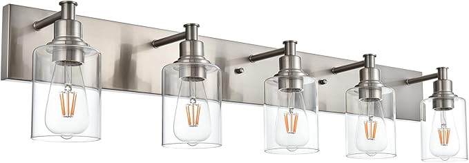 TODOLUZ 5-Light Vanity Light Fixture in Brushed Nickel, Modern Wall Sconce by TODOLUZ
