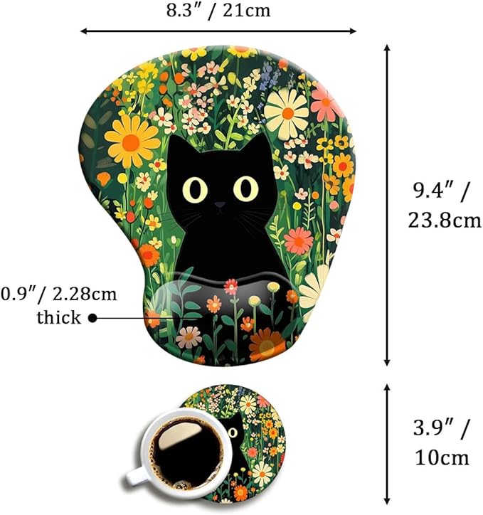 Ergonomic Mouse Pad with Wrist Support, Mouse Pad with Wrist Rest and Coaster - Image 5