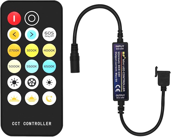 PAUTIX RF Remote Dimmer CCT Tunable COB LED Strip Lights, 17-Key Wireless by PAUTIX