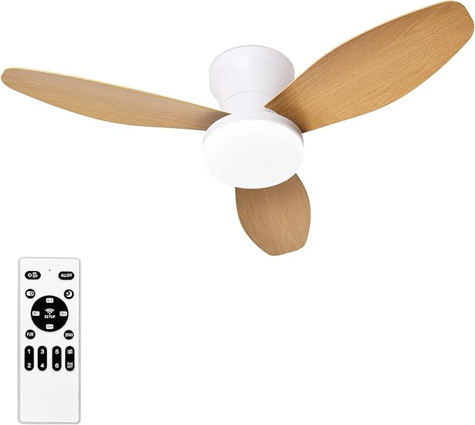 Glowall Small Ceiling Fan with Lights and Remote, 32 Inch Flush Mount, Small by Glowall