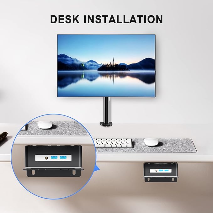 Pholiten Adjustable Thin Client Mini PC Mount Bracket, CPU VESA Under Desk and - Image 4