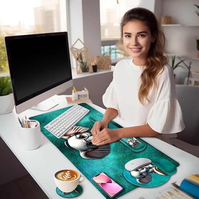 LIMKRIAN Desk Mat Pad, Large Gaming Mouse Pad - Image 2